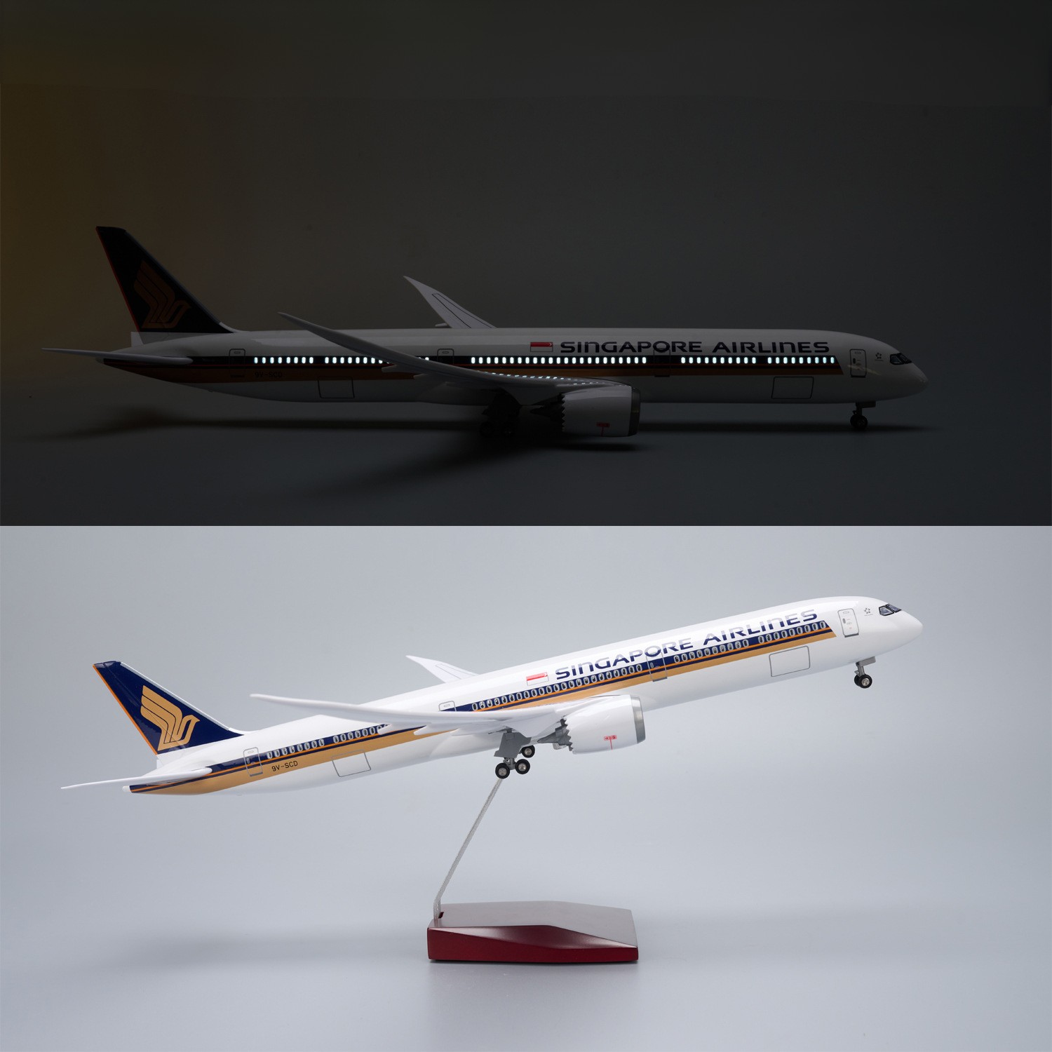 Model Kit Singapore - 47cm Singapore B787-10 Resin Diecast Airplane