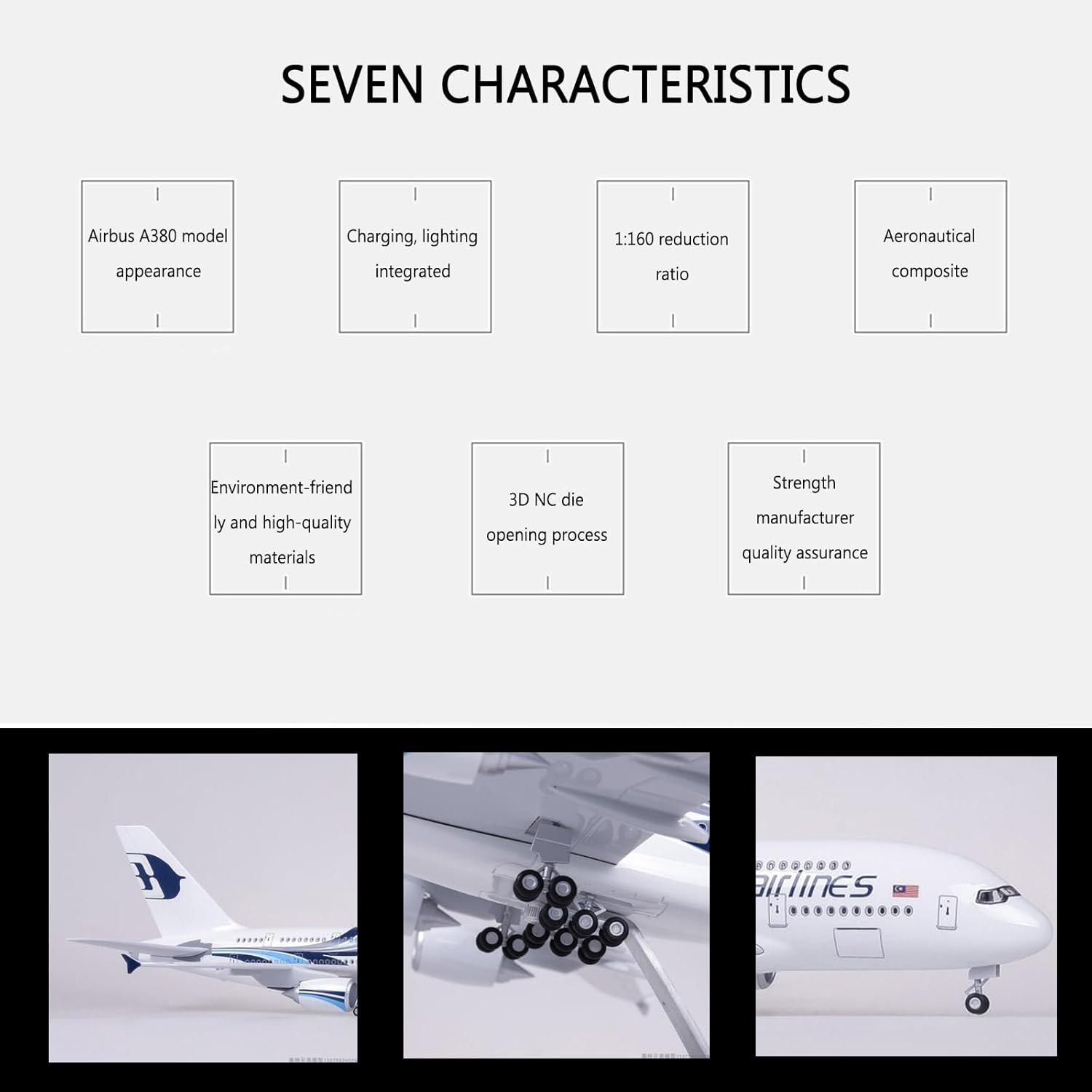 1:160 Scale Malaysia Airlines  - Model Kit Plane review and price